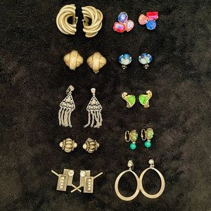 Vintage 1980’s Silver Tone Clip On Earnings